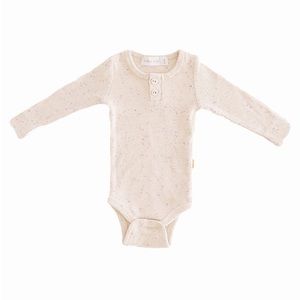 Jamie Kay Organic Cotton Ribbed Bodysuit- flecked lilac love